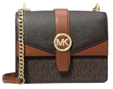 Michael Kors - Borsa a tracolla Jet Greenwich piccola con logo a blocchi di colore, marrone