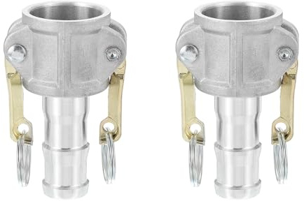 PATIKIL 2 Pack 1 Aluminum Cam Lock Fittings - Male Adapter x Female NPT Thread, Quick Disconnect Coupling Cam Lock Hose Fitting, Corrosion Resistant (Part C Cam Groove Type)