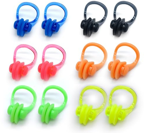 Zooshine 12PCS Swimming Nose Clips,Comfortable Reusable Silicone Nose Plugs for Swimming,Water Activities, Fit for Adults and Kids (Age 7+)