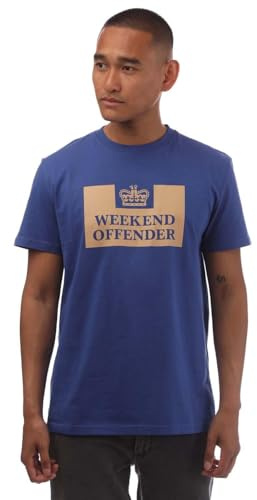 Weekend Offender Herren McMoney T-Shirt in Blau, blau, XL