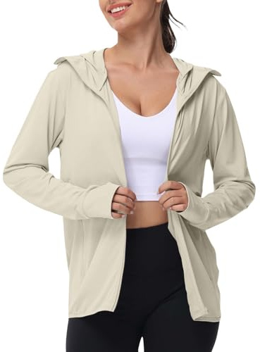 HUIFUAO – Chemise anti-UV pour femme avec fermeture éclair, protection solaire, vêtements d'été en soie glacée UPF 50, veste légère avec poches et bord amovible pour l'extérieur, la randonnée, le