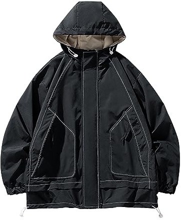 TOFOTL Giacca Lavoro Uomo Impermeabile Giacca Antipioggia Costumi 1 Giubbotto Antipioggia Abbigliamento Cappotto Pioggia Tuta Impermeabile Cerata Termica Das Vestiti da Lavoro Uomo 14Nero L