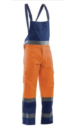 Generico Salopette bicolore pettorina alta visibilità arancio/blu codice AVB04 204 policotone
