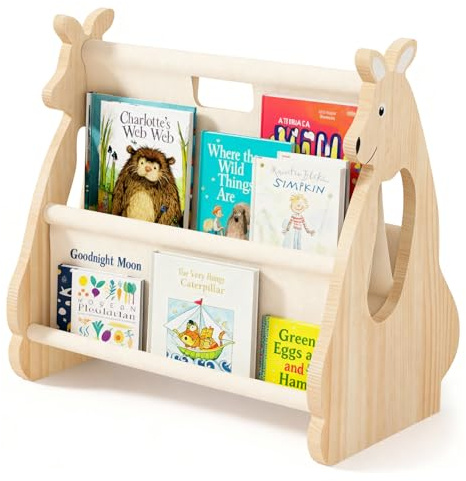 CAIEJSAEN Kinder Bücherregal aus Holz Montessori Regal für Kinderzimmer Möbel Buch-Organizer für Kinderzimmer Aufbewahrung Baby Bücher für Kindergarten Schulzimmer
