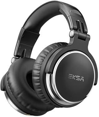 EKSA Wired Over Ear Headphones,Studio Monitor Headphone with Stereo Sound,Hi-Res DJ Stereo Headphones - 1/4 to 3.5mm Audio Jack for AMP Computer Recording Mixing Podcast Guitar Piano PC Gaming