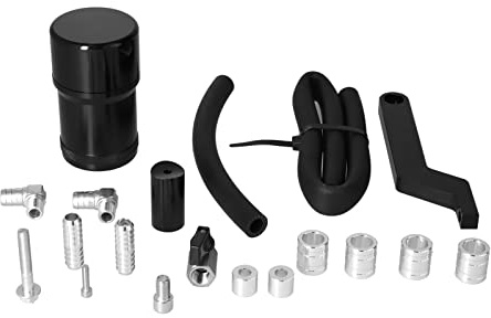 Recupero vapori olio motore, Oil Catch Can Kit, alluminio nero per 1500/2500 / 3500 2009-2019 - Elimina depositi, migliora prestazioni - ideale per meccanici