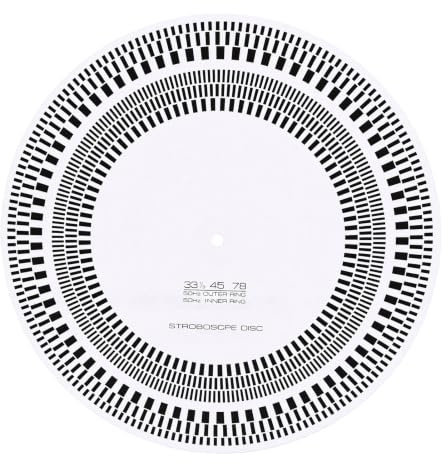Annadue Tapis de Disque Stroboscopique en Acrylique, Disque D'étalonnage de Plateau Tournant de 11,8 Pouces pour 33 1 3 45 78 TR/Min, Contrôle de Vitesse, Alignement de la Cartouc (White)
