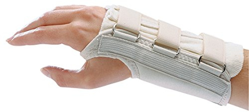 Rolyan D-Ring Right Wrist Brace, Size Medium Fits Wrists 6.75-7.5, 7 Regular Length Support, Beige Brace with Straps and D-Ring Connectors to Secure and Stabilize Hands and Wrists