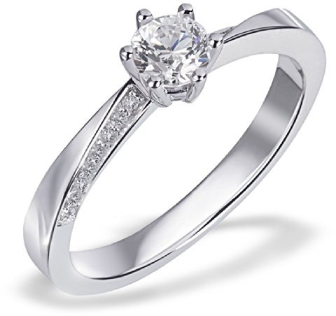 Goldmaid Damen-Ring Verlobungsring Lisa 585 Weißgold 17 Diamanten 0,31 ct. H Gr. 58 Pa R6409WG58 Ehering Trauring Brillanten Diamantring