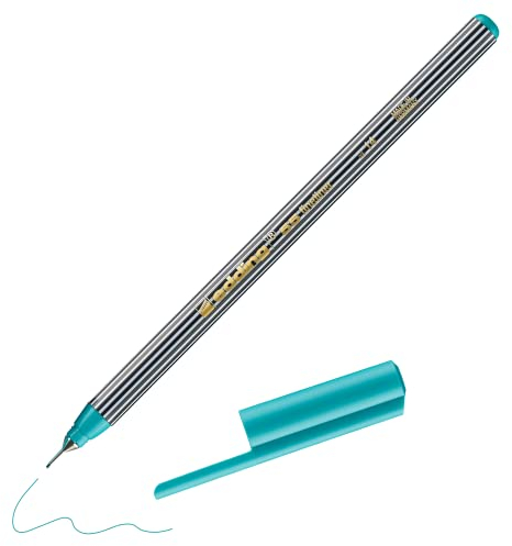 edding 55 - Fineliner - türkis - 1 Stift - 0,3 mm Spitze - Farbstift zum Schreiben, Malen, Unterstreichen, Illustrieren - für Kinder und Erwachsene, Schule, Homeoffice, Büro