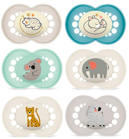 MAMSkin Soft Silikon Original Day & Night 6-16 Monate 6er Set // inkl. 3 Sterilisiertrasportboxen