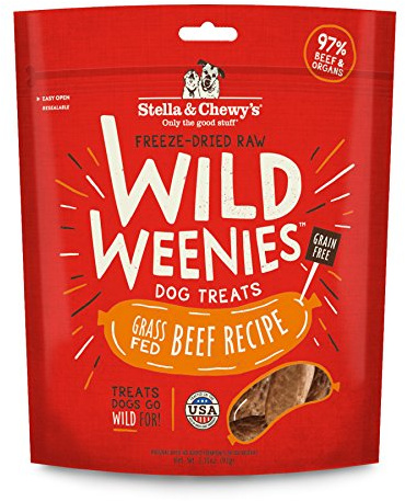 Stella & Chewy's Freeze-Dried Raw Wild Weenies Dog Treats - High-Protein Training Treats for Dogs & Puppies - All-Natural Grass-Fed Beef Recipe with 97% Meat & Organs - USA Made - 3.25 oz Bag