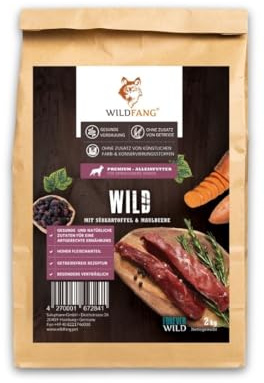 Wildfang® Trockenfutter für Hunde 6kg – Premium Hundetrockenfutter mit Wild, Getreidefrei & glutenfrei natürliche Zutaten, ohne Zuckerzusatz, für ausgewachsene Hunde & Senioren – 1er Pack