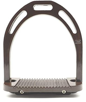 AK Aluminum Light Weight Horse Riding Equestrian Stirrups with Coated Colors (Brown, 4.75'')