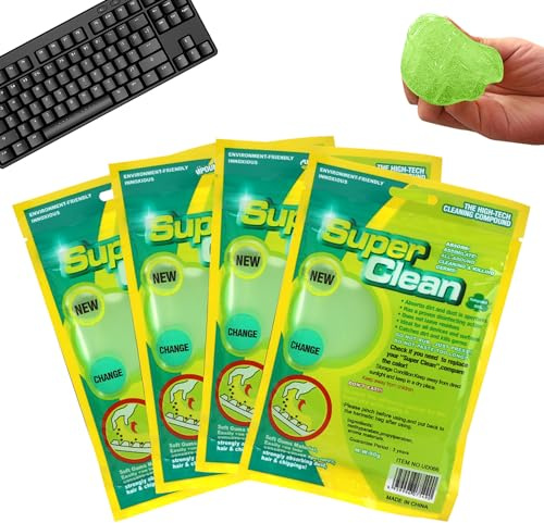 Pack of 4 keyboard cleaning keyboard cleaner, car cleaning gel, used for keyboard cleaning, cleaning electronic products, cleaning car gaps without special odour
