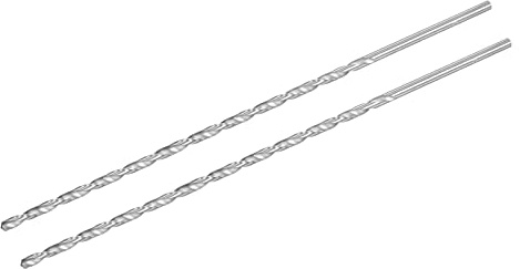 sourcing map HSS (Alta Velocidad Acero) Extra Largo Helicoidales broc*s, 4mm broc* Diámetro 250mm Largo 2uds