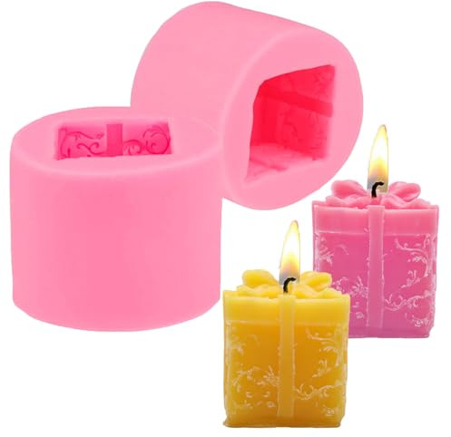 Dtoterul Moule à Bougie en Silicone 2 Pièces DIY Bougies Moule Moule à Savon Moules pour Bougies Moule à Bougie Bricolage Moule Boite Bougie pour Décoration de Gâteau Mariage