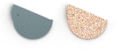Cuir créoles Les Georgettes bleu pastel/rose pailleté 30mm