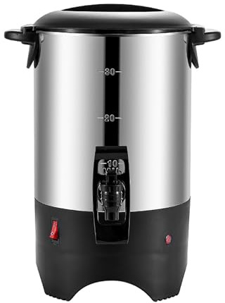 NGARY Urna da caffè Commerciale, Caffettiera Elettrica in Acciaio Inossidabile da 5,5 L/30 Tazze con Manici E Coperchio Cool-Touch E Filtro Rimovibile, per Catering/Bar/Matrimoni/ricevimenti