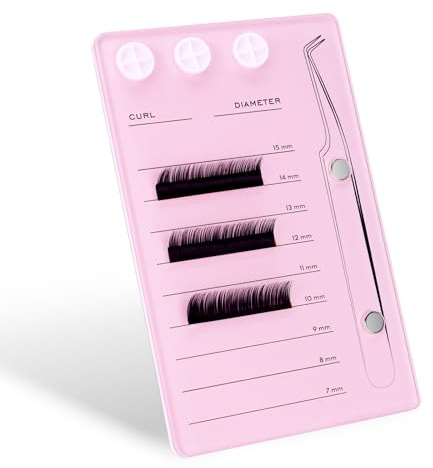 ATOMUS Plateau d'extension de cils rose pour extensions de cils, support de colle en acrylique, support de palette de cils magnétique, outils d'extension de cils
