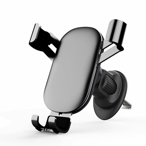 XiJiefa Xjiefa Support Téléphone Voiture pour Grille d'Aération, Fixation en Acier, Support Universel pour Smartphones (Noir)