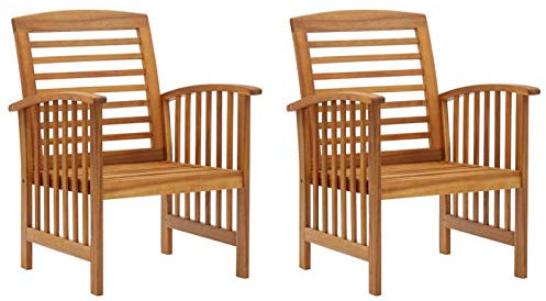 Buzaza Gartenstühle 2 STK. Massivholz Akazie Balkon Sessel Balkon MöBel Set Outdoor BalkonstüHle GartenstüHle Gartenstuhl Set Lounge-Sessel 310256