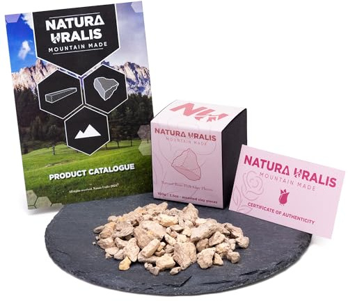 Natura Uralis Rosaröd Lerjord | 100g av Naturlig Rosaröd Lerjord, Off-White till Pastellrosa - Otrolig Knas, Tillfredsställande Jordig, Sammetlik Och Fast Textur, ASMR Sensation