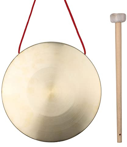 Platillos de Gong de Mano de Latón de 30 Cm con Martillo de Juego Redondo, para Escuelas, Iglesias y ópera (15cm)