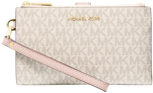 Michael Kors Jet Set Double Zip Wristlet, Portafoglio da Polso Donna, Vaniglia/Rosa Tenue, Taglia Unica