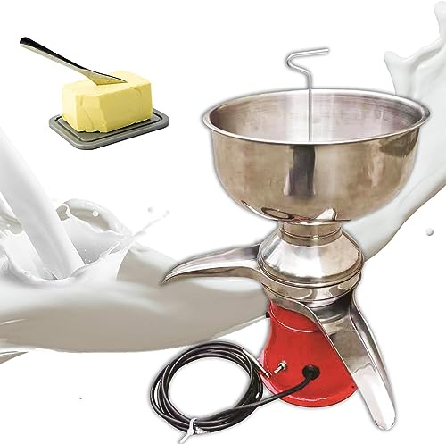 Dairy Professional Whipped Cream Dispenser Electric Milk Cream Centrifugal Separator - Stainless Steel - 8l Milk Bowl - 2in1 Professional Skimming Milk Machine/Cream Separator,for Dairy Skimming -