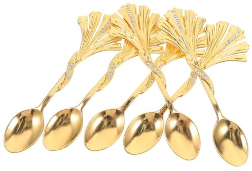 MAGICLULU Cuillère En Strass De Style Européen Fourchettes Poêle Mini Cuillère Comestible Doseuse à Pile Réglable Condiment s De Bar s En Porcelaine Alliage De Zinc