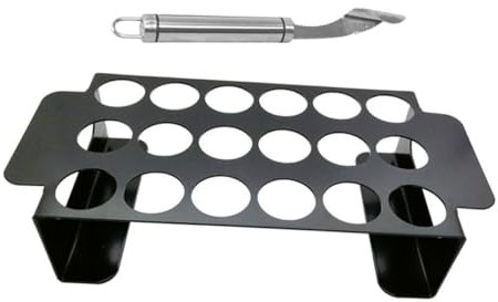 VANZACK 1juego Estante De De Inoxidable para Muslos y Pimientos Rack De Barbacoa con Descorazonador Accesorio De Cocina para Asados y Camping