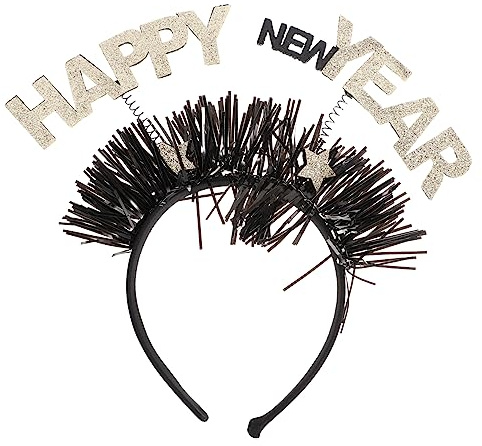 CALLARON Kopfschmuck Frohes Neues Jahr Mit Glitzer-pailletten Dekoratives Stirnband Party Haarband Für Festivals Und Anlässe