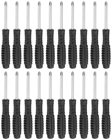 sourcing map Lot de 20 mini tournevis cruciformes PH1 #1 de 11,4 cm de long en acier au carbone avec poignée ergonomique pour réparation de bricolage, noir