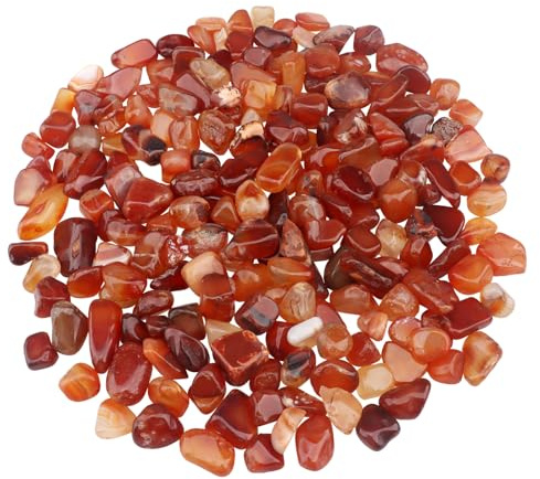 ginojex 435g saftige Steine Masse natürliche zerkleinerte Steine poliert Aquarium Kies unregelmäßig geformte Vase Füller Fisch Tank Dekorative Kieselsteine - Rot