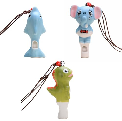 Niuhong 3 Pcs Lustige Keramische Pfeife Kinder Pfeifen Handgemachte Keramik Geräuschmacher Farbe Party Krachmacher Mehrfarbig Jubel Geburtstag Geschenke Musikspielzeug Karneval (A)