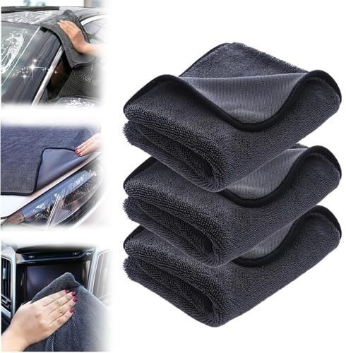 Generisch Ultra-Wipes Trockentuch Auto XXL 60x40 cm – Mikrofasertücher Auto Putztücher, Ultra Saugstarke Trockentuch Dusche für Autopflege, Duschkabine, Camping (3er)