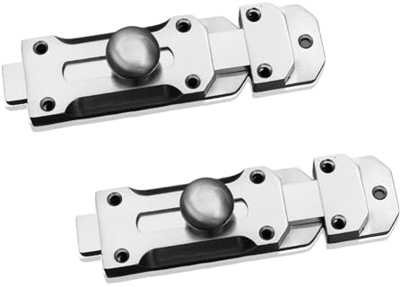 Door Latches - TRACOMPAN 2 Pcs Zinc Alloy Door Bolts for Internal Doors, Retro Slide Bolt Lock, Stylish Durable Design for Bathroom, Bedroom, Cupboards & Storage Units (Brushed Silver)