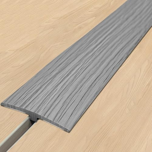VQWQV Tira De Transición Piso Vinilo PVC Autoadhesiva L100 Cm Diseño Veta Madera Fácil Limpiar Cobertura Espacios Tiras Unión Listones El Borde del Piso(Light Gray)