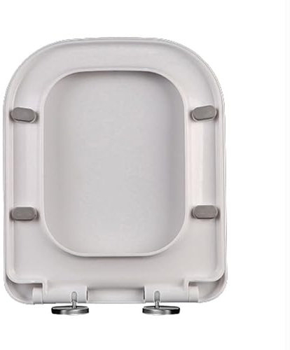 Sedile WC Rettangolare, 36 * 44cm, Copriwater Universali quadrata, Tavoletta WC Chiusura Ammortizzata, Rapido Montaggio, Plastica Antibatterico Facile da Pulire, Bianco