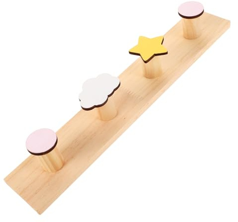 VALICLUD Perchero Infantil de Madera Original Gancho de Pared para Niños Organizador de Ropa Mochilas y Juguetes Decoración para Dormitorio Guardería y Aula Fácil Instalación 1 Pieza