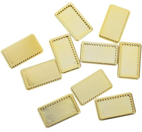 BESPORTBLE Lot de 10 Mini Plateaux Dorés en Plastique Léger et Petit Format pour Décorations de Maison de Poupée et Scènes de Jeu Miniature