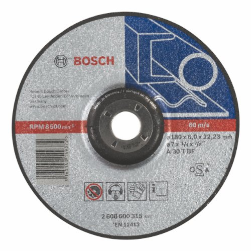 Bosch 2 608 600 315 - Disco de desbaste acodado Expert for Metal - A 30 T BF, 180 mm, 6,0 mm (pack de 1)