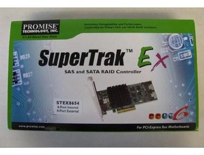 Promise Technology SuperTrak EX8654 PCI Express x8 3 Gbit/s – RAID-kontroll (SAS, SATA, Serial ATA II, PCI Express x8, halvhöjd (låg profil), 0, 1, 5, 6, 10, 50, 60, 1E, 512 MB, DDR2)
