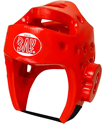 BAY® KLS Kopfschutz Kopfschützer Headguard Kampfsport, Kickboxen, Taekwondo, Taek Kwon Do, TKD, rot, Größe L