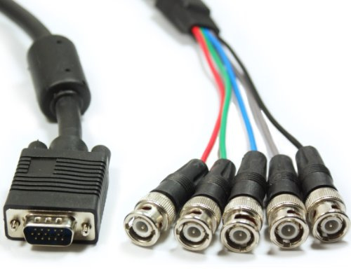 5 m vga Macho a 5 BNC Conectores RGB & Sync – Cable/Plomo Monitor CCTV DVR Cámara de vídeo – cablefinder
