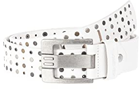 Redbridge Herren Gürtel Ledergürtel Breiter Nietengürtel Cowboy Western Nieten RB9101 (110, Weiß (White))