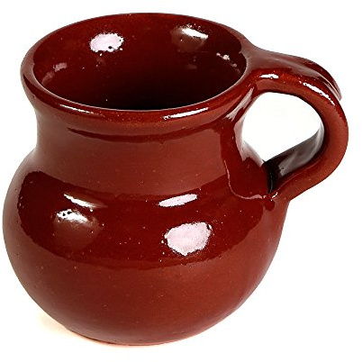 Ancient Cookware, Mexican Clay Jarrito Mug, 10 Ounces