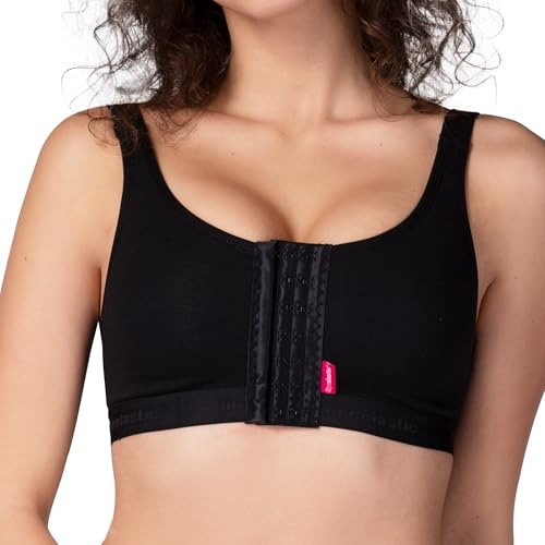 LIPOELASTIC PI Active - Compression Bra Post-Surgery | Sports Bra for Women | Post-Surgery Bra for Women with Front Closure Black