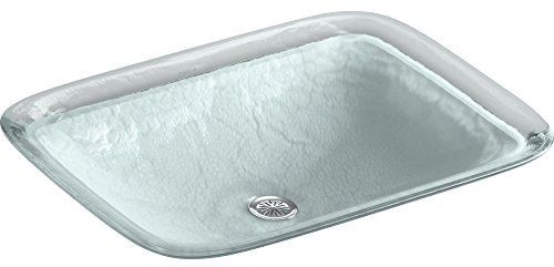 Kohler K-2773-G2-B11 Inia Wattebecken eckel Glas Tropfenbecken eckel eckig blickdicht Tauwerk